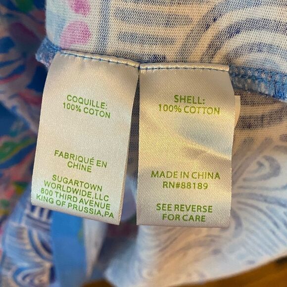 Lilly Pulitzer Sz L Classic Blue Pink Beacon Tropical Shift Long Sleeve Dress - Picture 8 of 8